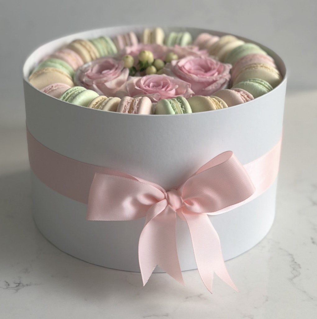 Dessert & Floral Gift Box - Macaron Delights Sydney