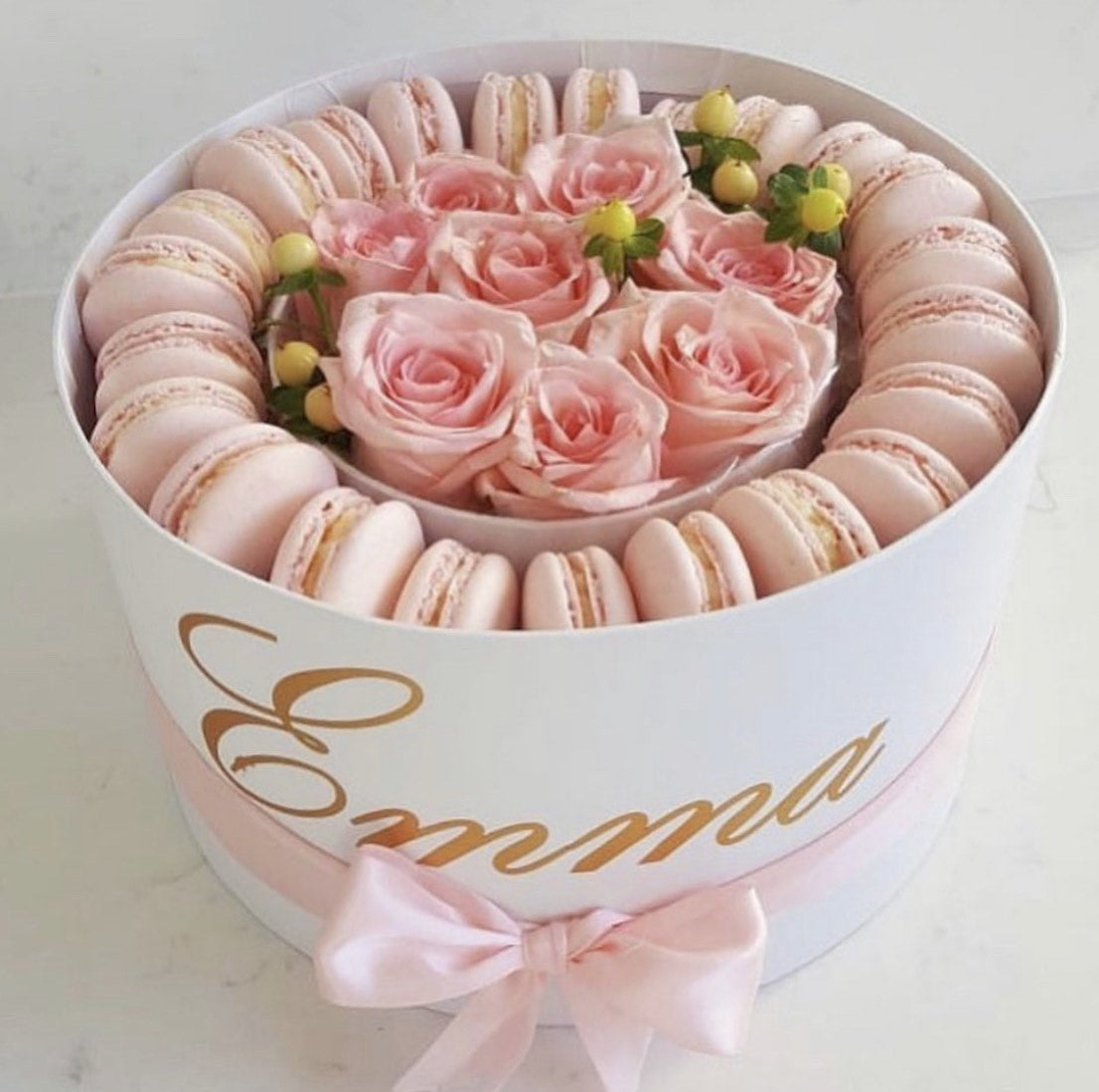 Dessert & Floral Gift Box - Macaron Delights Sydney
