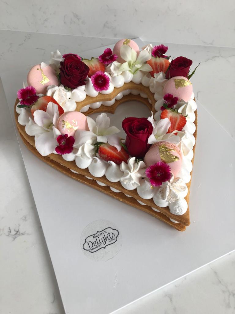 Love Heart Meringue Cookie Cake - Macaron Delights Sydney