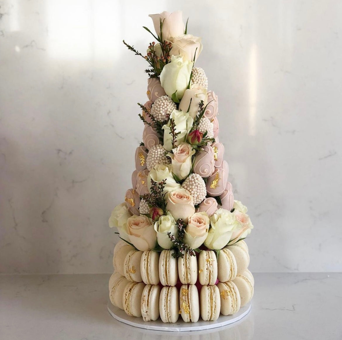 2 In 1 Strawberry And Macaron Tower